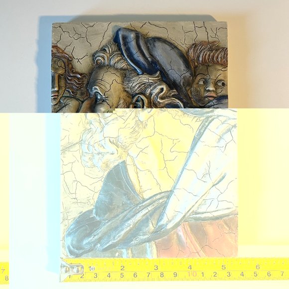 Vintage SISTINE CHAPEL WALL PLAQUE Michelangelo - Italian Renaissance Art - Picture 6 of 9